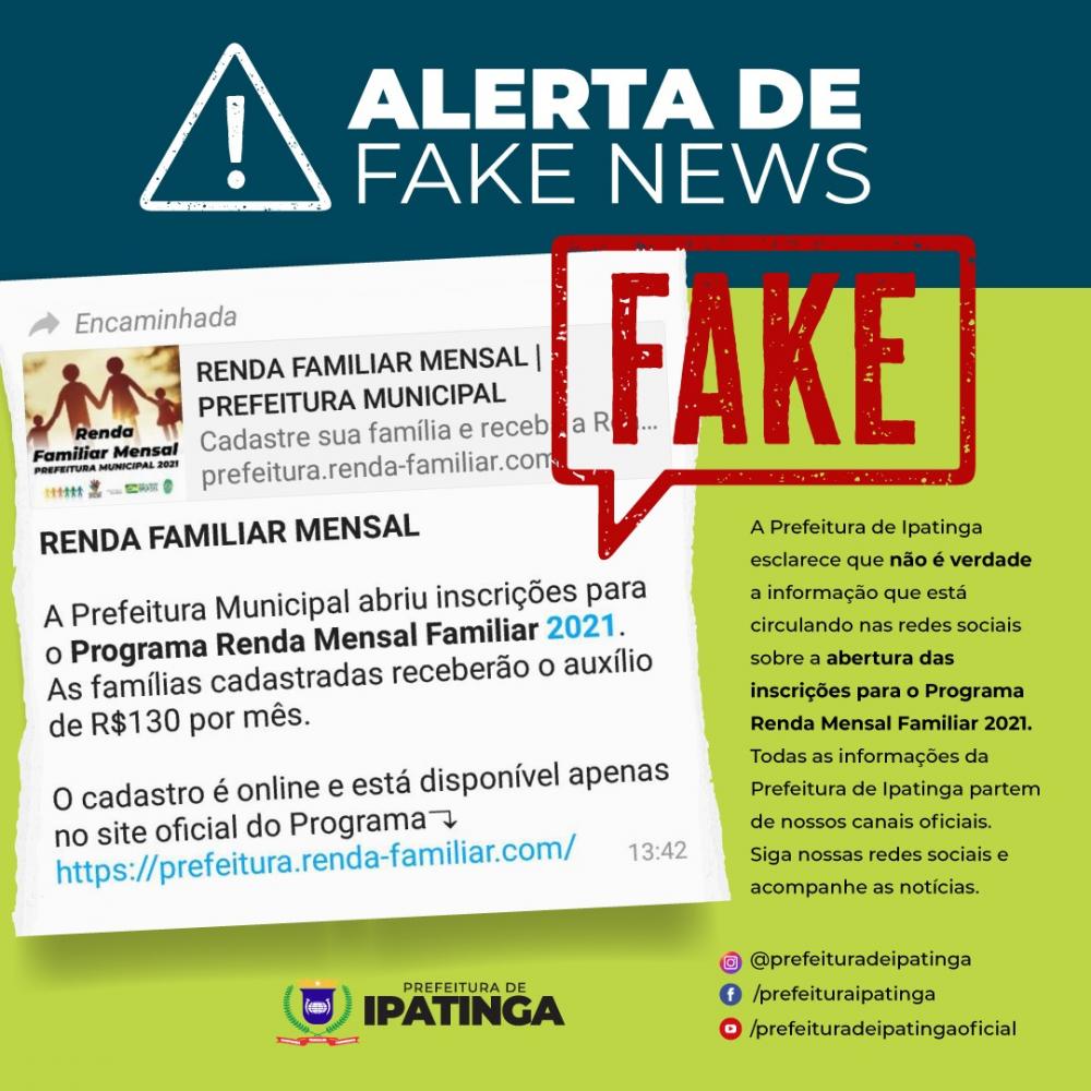 PMI desmente boato de inscrição para Renda Mensal Familiar