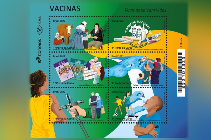 Selos para incentivar a vacinação esgotam na loja virtual dos Correios