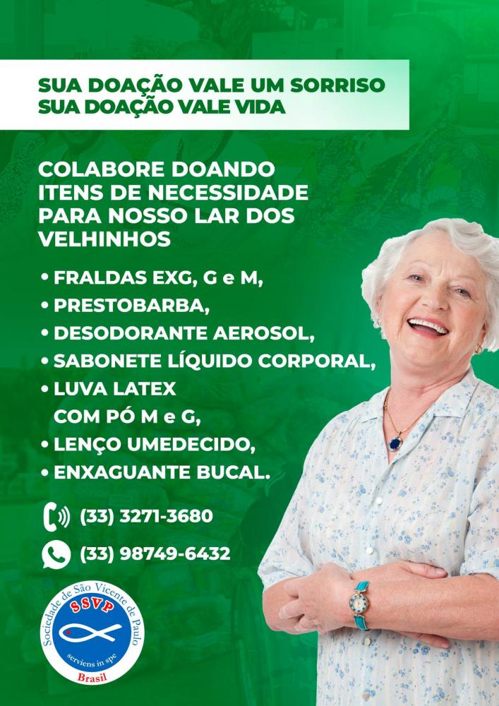 Lar dos Velhinhos - Sua Doação Vale um Sorriso!